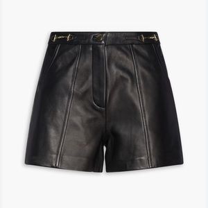 Maje Black Leather Shorts